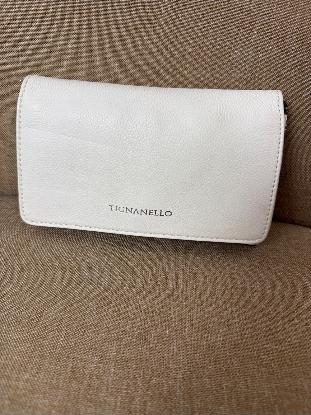 Tignanello Cream Pebbled Leather Wallet